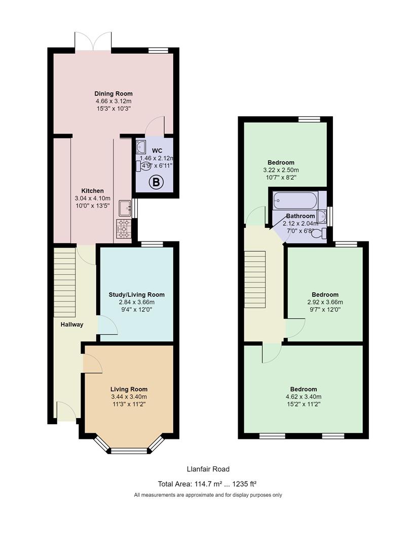 Floorplan for Llanfair Road, Pontcanna, Cardiff
